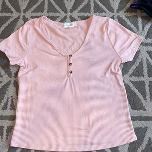 ~🌸 pink crop top with brown buttons 🌸~